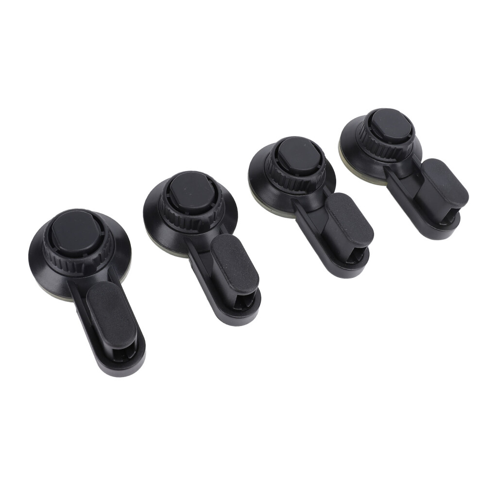 4pcs Black Vacuum Suction Hooks Waterproof No Punch Glass Mirror Storage