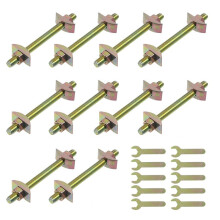 10 Sets Countertop Connector Bolts,Table Top Fasteners,Joint Connectors Drawbolt Pack,Miter Draw Bolt and Zip Bolt,B