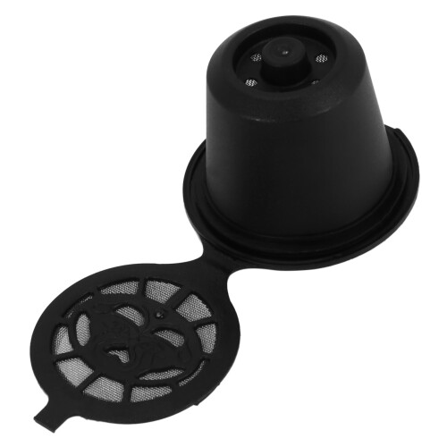 i cafilas 12 Reusable  Capsules Refillable Coffee Capsule Filter Compatible with  (12, Black) 2