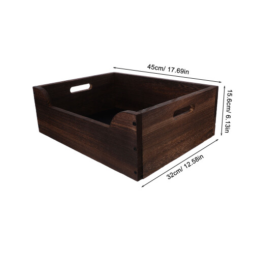 Large Open Wood Cat Litter Box Durable Natural Home Use Design 1