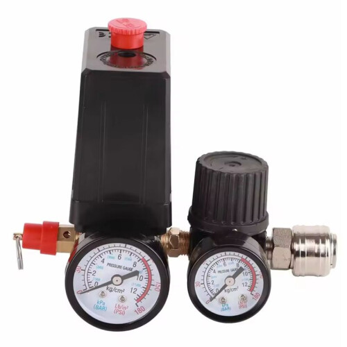 Air Compressor Pressure Control  Valve 1/4in 4 Holes Controller Regulator Valve 90-120PSI Air Compressor Valve