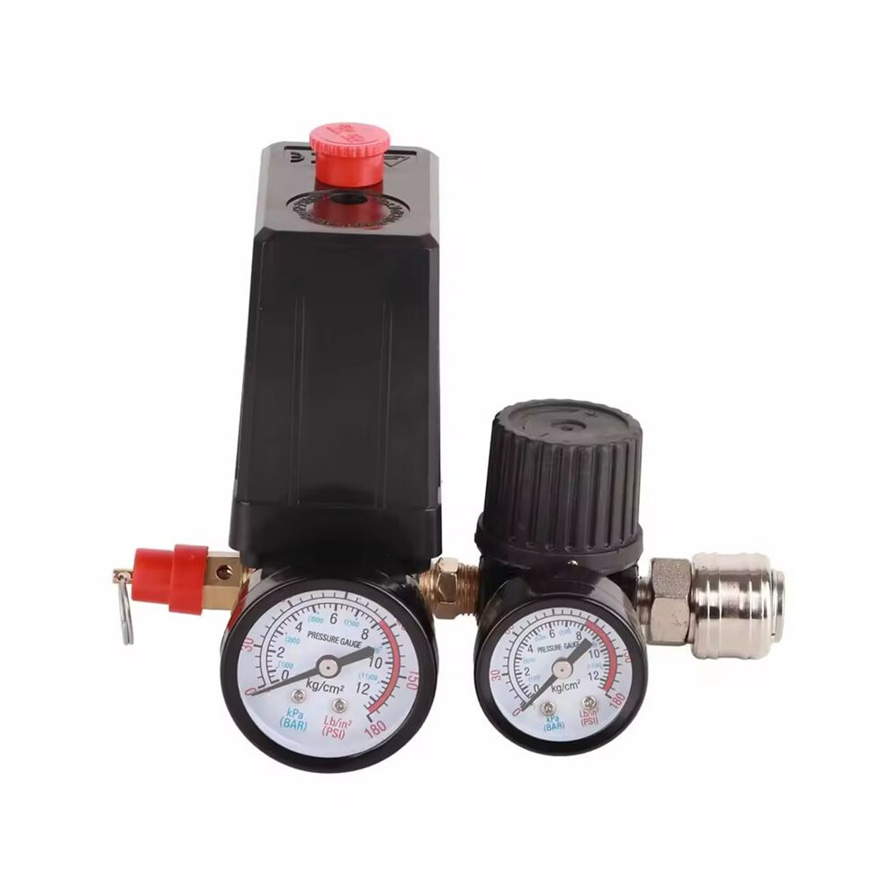 Air Compressor Pressure Control Valve 1/4In 4 Holes Controller Regulator Valve 90-120Psi Air Compressor Valve 4713089260123