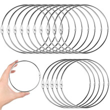 15 Pack 4 Inch Loose Leaf Binder Rings Metal Paper Rings Extra Large Nickel Plated Steel Book Keychain Key Binder Rings