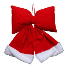 (Red trumpet bow) Festive Red Bows for Xmas Tree & Door Decor