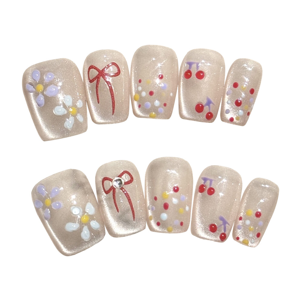 Dachuang Beauty (M) Glossy Cat Eye Artificial Nails - Party & Daily Wear