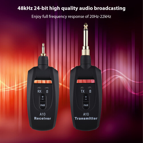 Wireless Guitar System 2.4G Ultra-low Latency Transmitter & Receiver Set 1