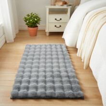 (80x150cm (2.7ft x 5ft), Grey) Bubble Rug Extra Large Rug Soft Shaggy Faux Fur Bubble Carpet Mat
