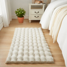 (80x150cm (2.7ft x 5ft), Cream) Bubble Rug Extra Large Rug Soft Shaggy Faux Fur Bubble Carpet Mat
