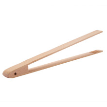 4 Packs 12 Inch Wood Toaster Tongs Kitchen Tongs & New 1Pc Long Handle Stainless Steel Tea Coffee Spoon