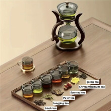 Lazy Glass Tea Set Semi Automatic Drip with Infuser Glass Teapot Set Magnetic Teapot Teacup Set Glassware