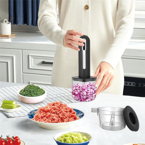 Cordless Food Processor Electric VegetableChopper for Food Kitchen,Mincing Pureeing Onion Garlic Chili A 2