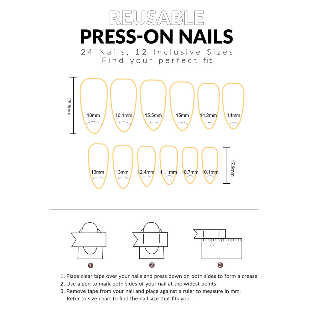 Dcph-Clothing Eco-Friendly White Gradient Fake Nails