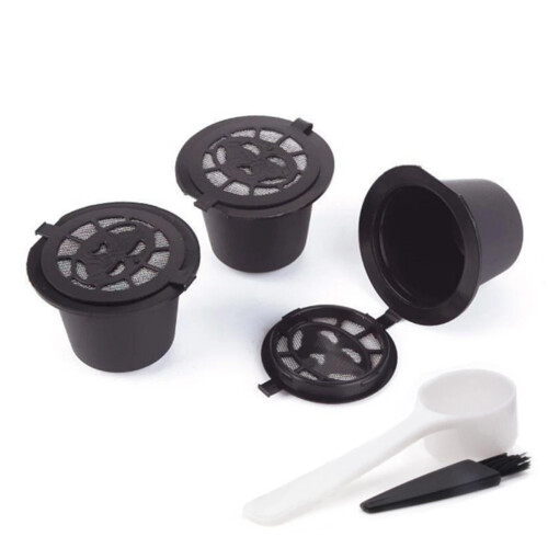 20 Reusable  Capsules Refillable Coffee Capsule Filter with  Coffee Machines with Coffee Spoon Brush 1