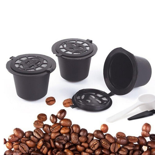 20 Reusable  Capsules Refillable Coffee Capsule Filter with  Coffee Machines with Coffee Spoon Brush 2