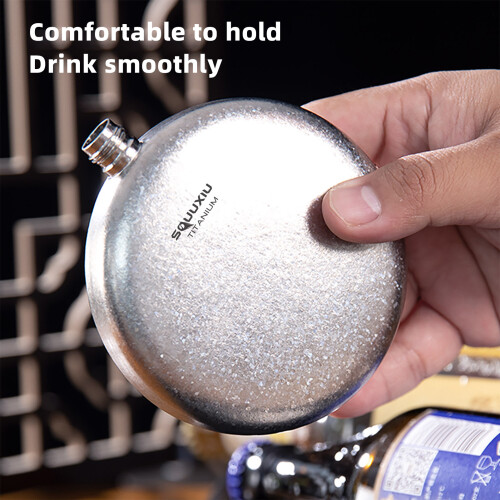 Titanium Flask 180ml Lightweight Camping Flask with Smooth Curve Design 2