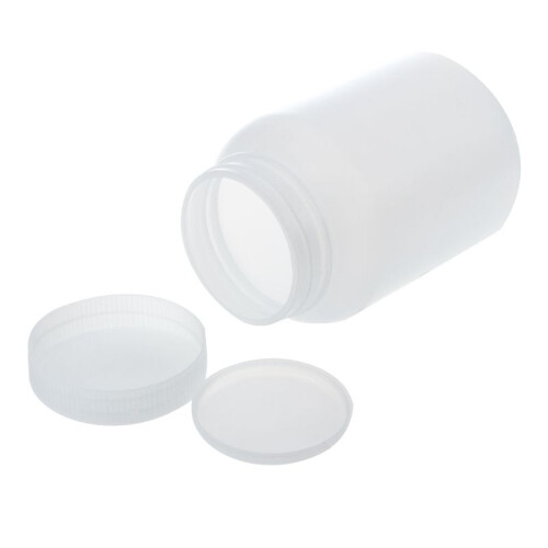 4X Laboratory Chemical Storage Case White Plastic Widemouth Bottle 500ML 1