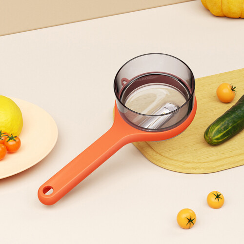 (Orange) Stainless Steel Peeler with Serrated Edge