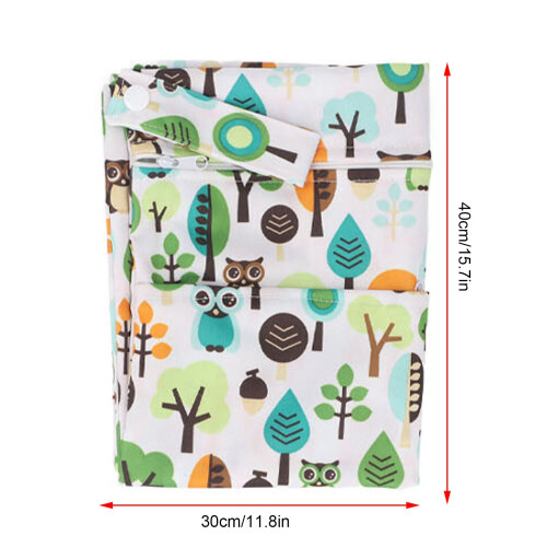2pcs Waterproof Diaper Wet Dry Bag Set, Polyester, 40x30cm 1
