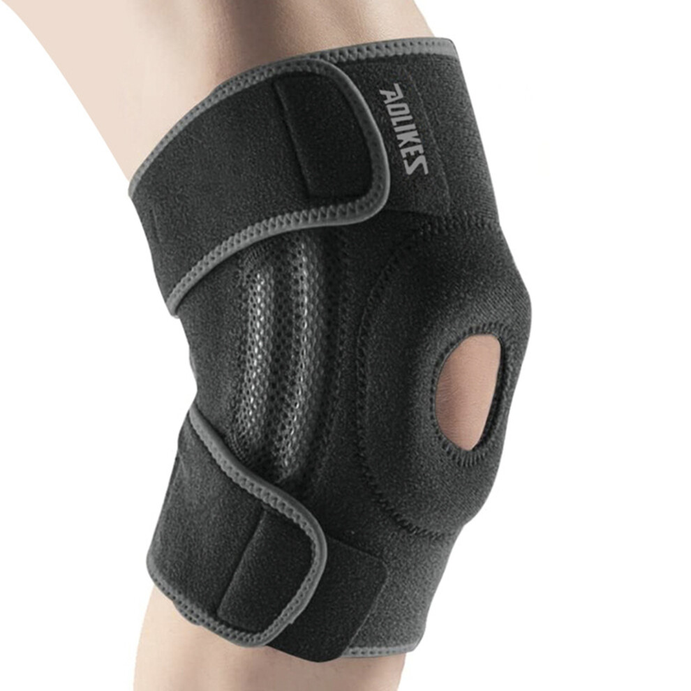 Roc-Electron Black/Gray ( 1Pc) Breathable Knee Brace For Pain Relief & Recovery