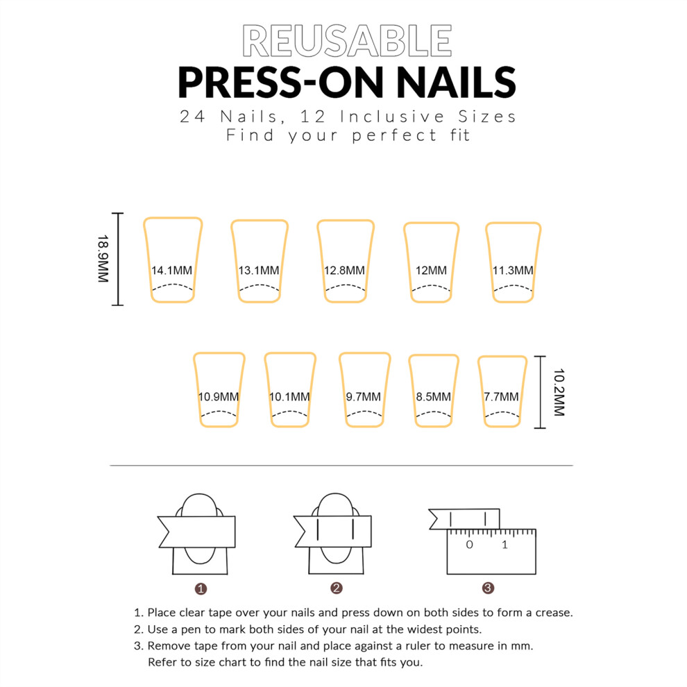 Dcph-Clothing Nude Pink Tip Press-On Nails, Reusable & Long Lasting