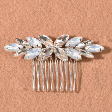 (Silver) Bridal Rhinestone Hair Comb - Handmade Luxury Accessory