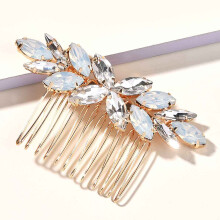 (Gold) Bridal Rhinestone Hair Comb - Handmade Luxury Accessory