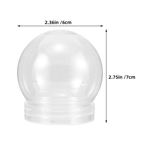 8 Pièces Bocal De Neige Transparent Rechargeable Pour Artisanat 2