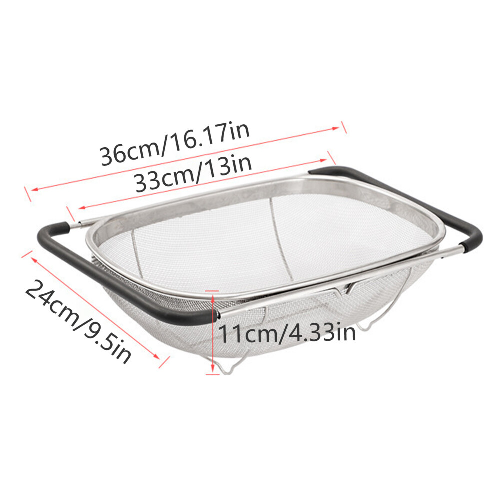 Kitchen Accessories Over The Sink Colander Strainer Basket Metal Colander With Expandable Grip Sink Drainer For Rinse Fr 6464755073995