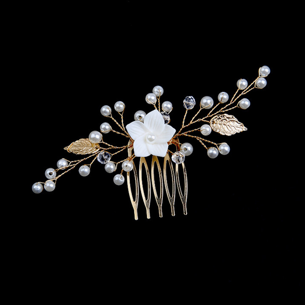 Dachuang Beauty (Type C) Elegant Alloy Leaf Hairpin - Handmade Hair Comb