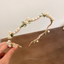 Bridal Pearl Tiara Hairband for Wedding