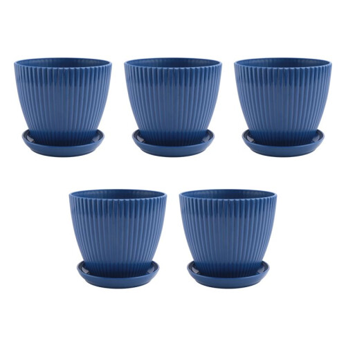 Vasos de Plantador de PláStico para Plantas, 5 Pacotes de Vasos de Flores de 6 Polegadas com OrifíCios de Drenagem e Pires, para Interior Externo D