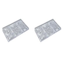 2X Schokoladen SüSsigkeit Riegel Form Polycarbonat Schokoladen Form Kunststoff Backen GebäCk Kuchen Form Bonbon SüßWaren Werkzeug
