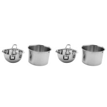 4 Pack Double Boiler Pot Set Stainless Steel Melting Pot for Melting Chocolate Soap Wax Candle Making 600Ml and 1600Ml