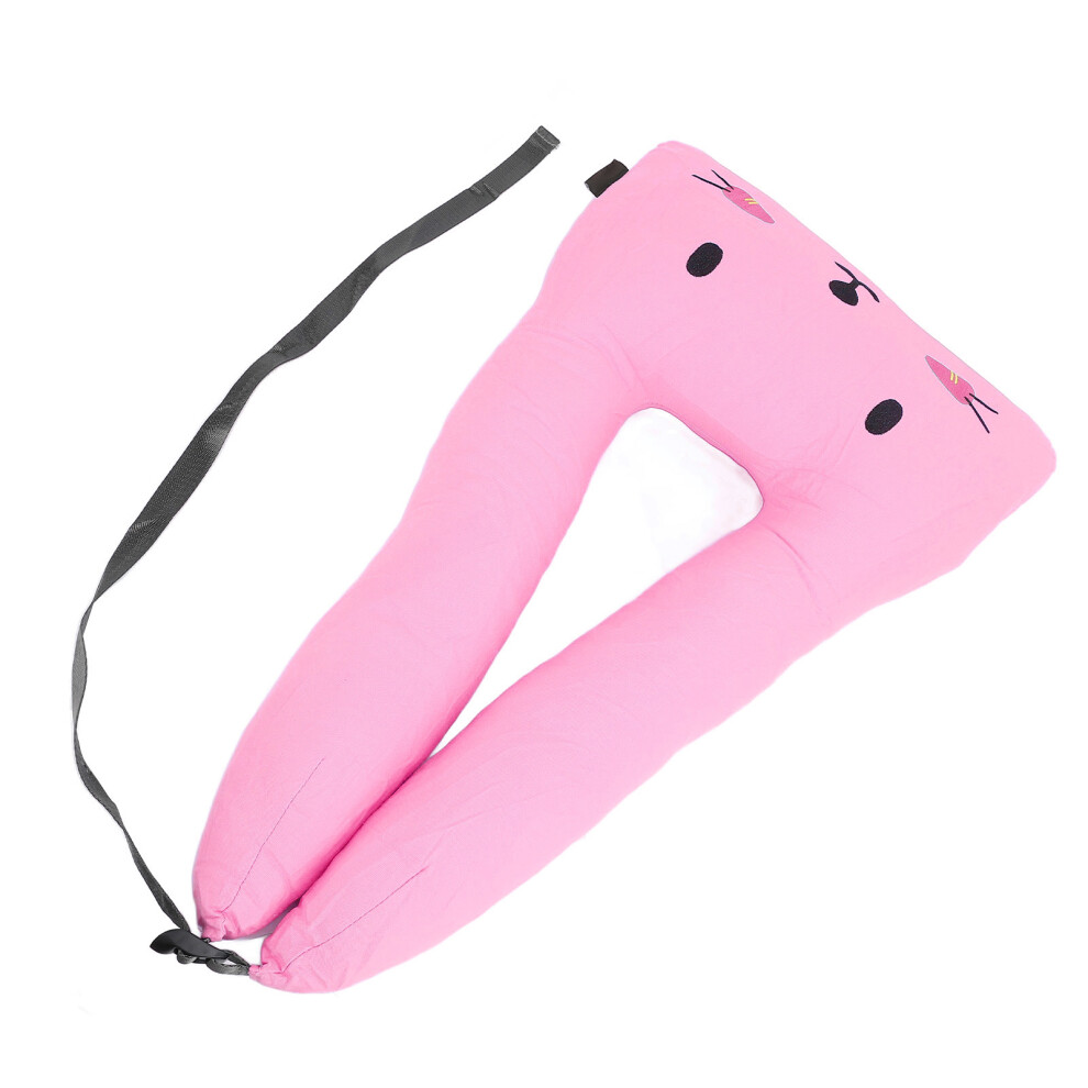 Kids Travel Pillow With Washable Cover, Cotton, Shoulder Support Pink
