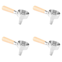 4X Theefilterhouder met Houten Handvat en Pak 58 mm Koffiezetapparaat/Theepressofilterhouder/Ontwerp voor Theezakjes en Gebroken Thee