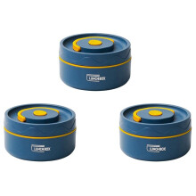 3X Food Lunch Container,Stainless Steel Lunch Container Portable Bento Box Food Container A