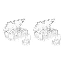 2Ensemble Petite Boîte de Rangement avec Couvercle Petite Boîte Transparente en Plastique Boîte de Rangement en Plastique Organisateur Vide pour