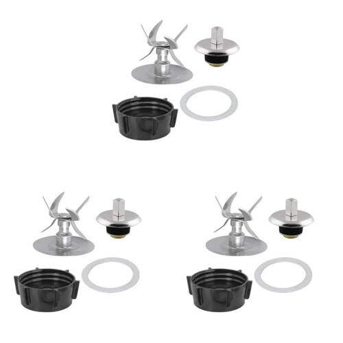 3X Blender Blade with Coupling Replacement for  Osterizer Parts, 6 Point Fusion Blade with Coupling Kit