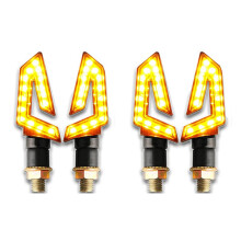 4PCS Arrow Motorcycle Turn Signals 15LED Motorcycle Blinkers Indicators Amber Lamp for Motorbike Scooter Quad