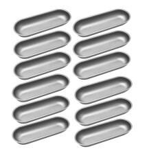Hot Dog Form Kohlenstoff Stahl Wurst Formen Anti Haft Back Formen Oval Hotdog BröTchen Back Form für DIY Haus Gemachte Brot Werkzeug 12 StüCke
