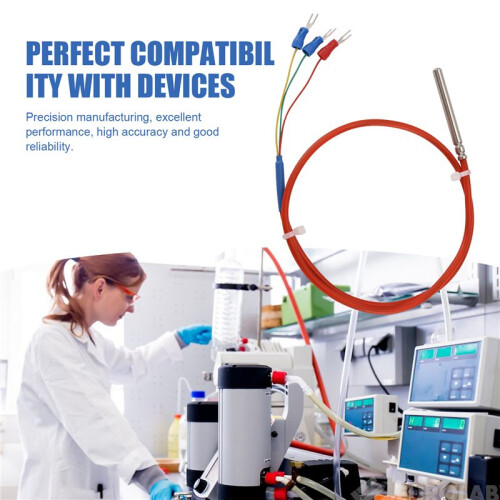 Temperature Sensor PT100 Waterproof Wire Thermal Resistance Silicon Wire Protection Cable 2