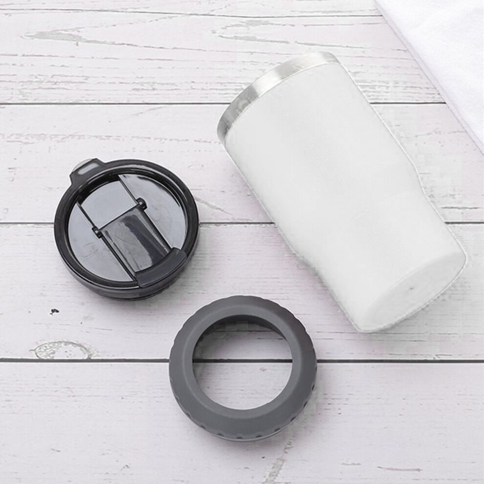 14oz Stainless Steel Insulated Can Cooler, 13.9cm, White