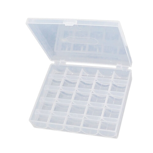 Sewing Bobbin Organizer 25 Slots Transparent Plastic Storage Case