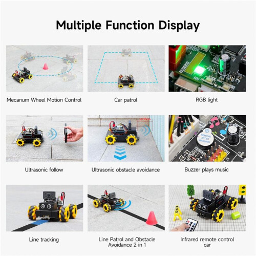 AI  Robot Kit for  R3 Mecanum Wheel with ESP32 Camera App Control FPV Video for STEM Programming Education Kid 2