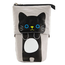Pouch Peann luaidhe Dearaidh Cartúin Gleoite Dearadh Teileascópach Mála Cosmaideacha Intarraingthe agus Áisiúil Ilchuspóireach Dúnadh Zipper