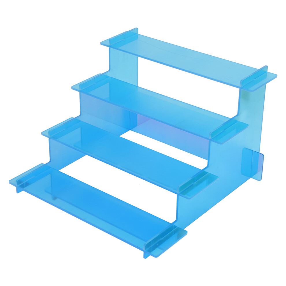 Unisex Colorful 4-Tier Plastic Display Shelf For Salons & Dessert Shops