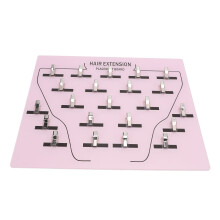 Tablero de soporte para extensiones de peluca 22 clips 29,5x34 cm rosa claro