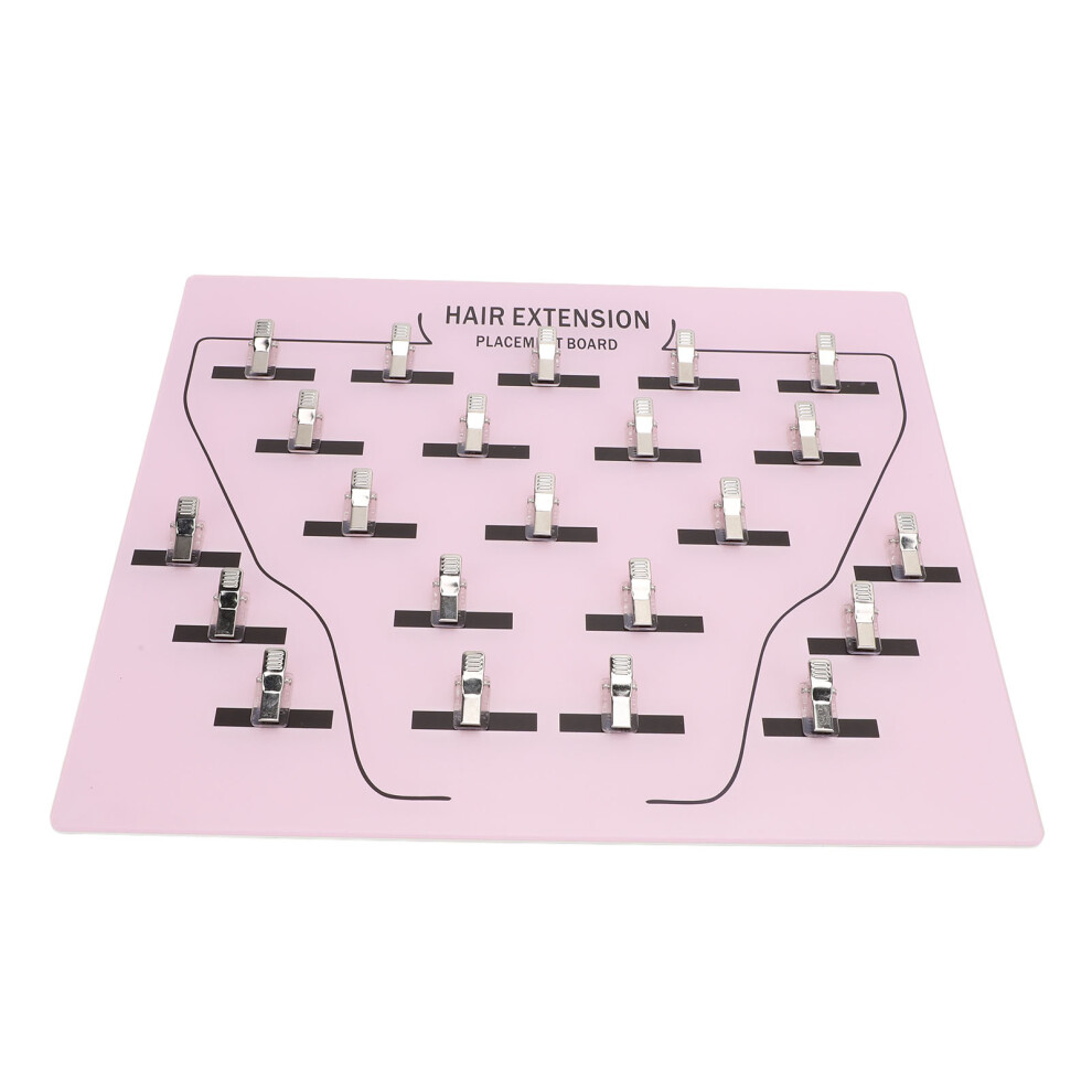 Unisex Pink Hair Display Board Acrylic 22 Clips Light For Hair Extensions Or Wigs