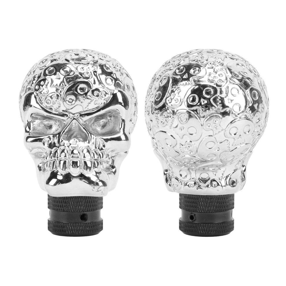 Skull Shift Knob Resin Gear Shifter For Manual & Automatic Cars Silver 8481385144060