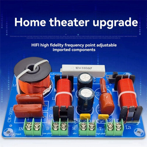 3-Pack High,Medium and Low Speaker Retrofit Crossover 3-Way Audio Adjustable Frequency Divider HiFi High Fidelity Filter 1
